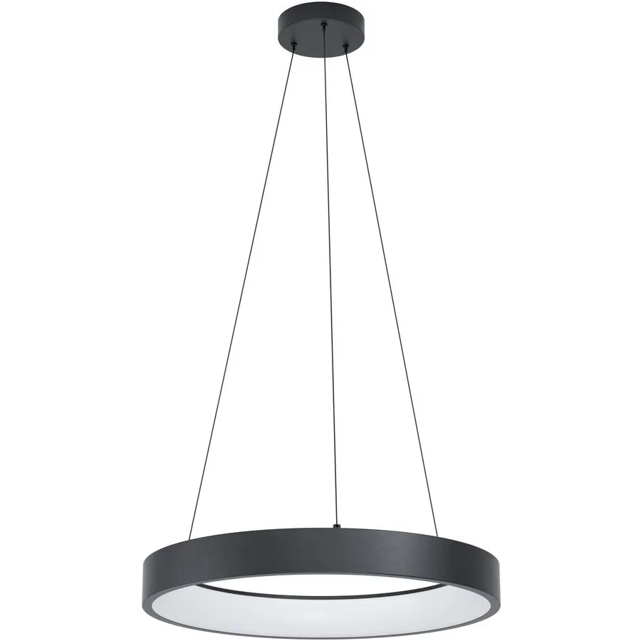 Eglo Pendellampe Marghera-Z Schwarz Stahl 60 cm 110 cm - LED - Lichtfarbe: Extra warmweiss - Kaltes Tagesweiss - Pendellampe- LED Energiesparlampe