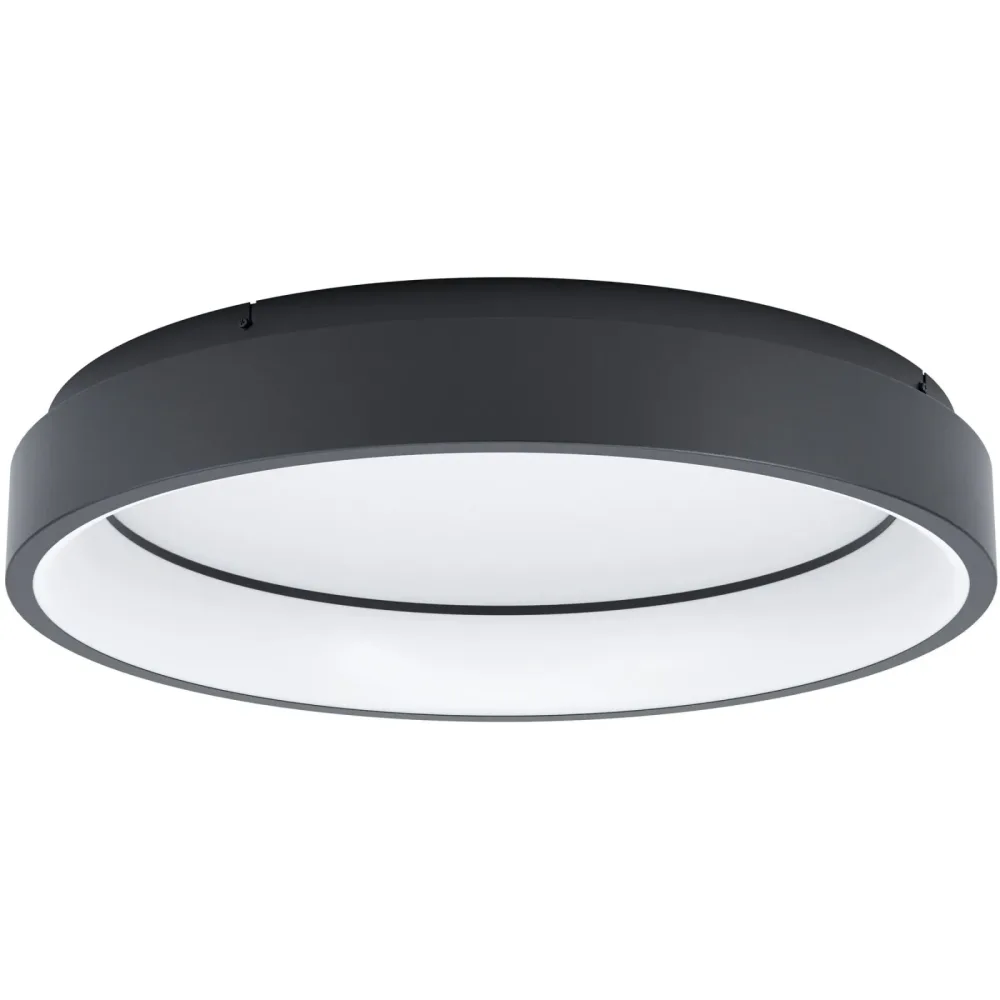 Eglo Deckenlampe Marghera-Z Schwarz Stahl 60 cm 11 cm - LED - Lichtfarbe: Extra warmweiss - Kaltes Tagesweiss - Deckenlampe- LED Energiesparlampe