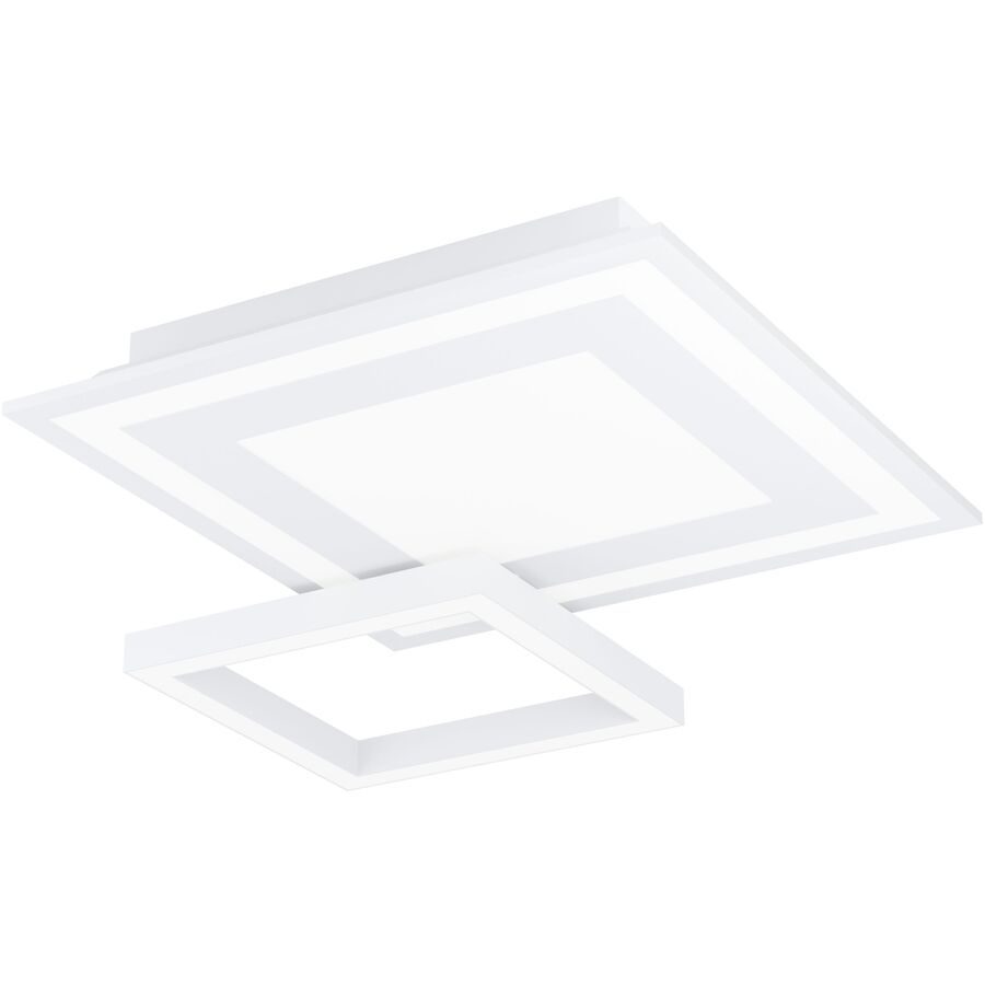 Eglo Deckenlampe Savatarila-Z Weiss Stahl 45 cm 7 cm - LED - Lichtfarbe: Extra warmweiss - Kaltes Tagesweiss - Deckenlampe- LED Energiesparlampe