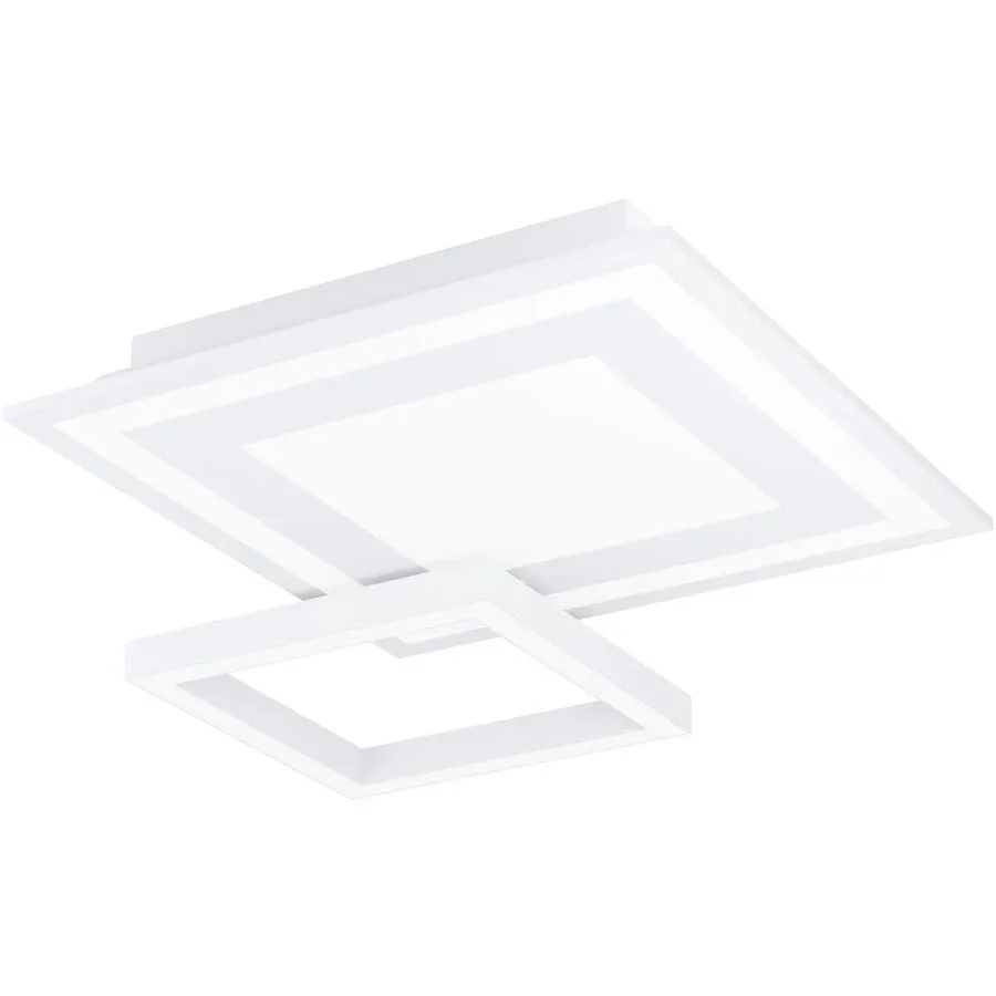 Eglo Deckenlampe Savatarila-Z Weiss Stahl 45 cm 7 cm - LED - Lichtfarbe: Extra warmweiss - Kaltes Tagesweiss - Deckenlampe- LED Energiesparlampe