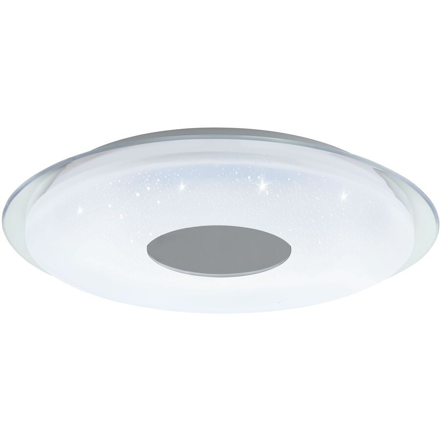 Eglo Deckenlampe Lanciano-Z Transparent/Weiss Stahl 56 cm 8 cm - Farbe: weiss/transparent - LED - Lichtfarbe: Extra warmweiss - Kaltes Tagesweiss -