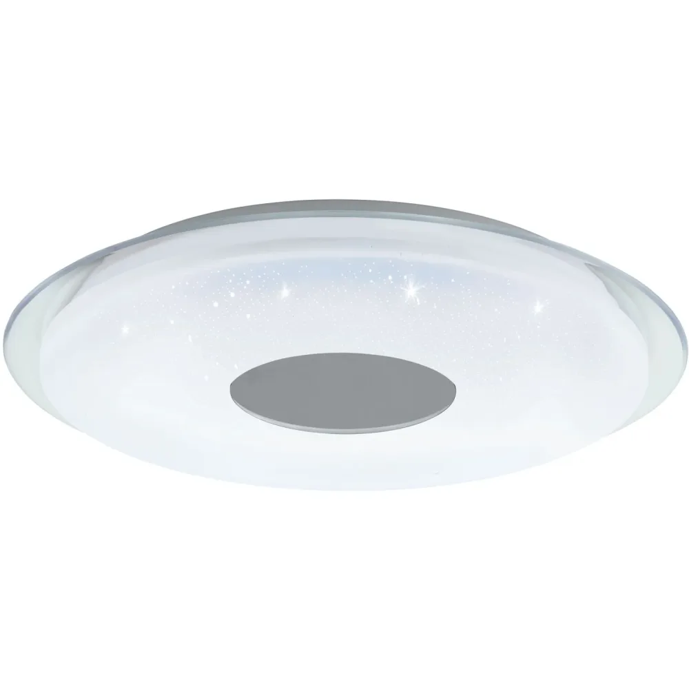 Eglo Deckenlampe Lanciano-Z Transparent/Weiss Stahl 56 cm 8 cm - Farbe: weiss/transparent - LED - Lichtfarbe: Extra warmweiss - Kaltes Tagesweiss -