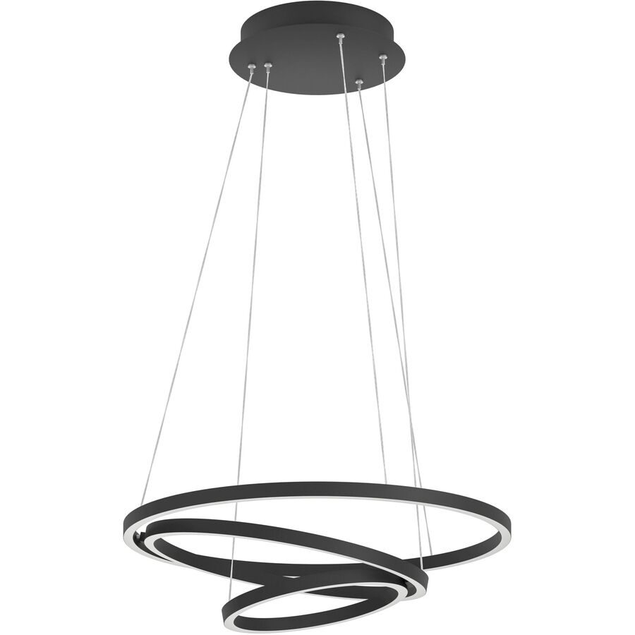 Eglo Pendellampe Lobinero-Z Schwarz Aluminium/Stahl 58 cm 110 cm - LED - Lichtfarbe: Warmweiss - Kaltes Tagesweiss - Pendellampe- LED Energiesparlampe