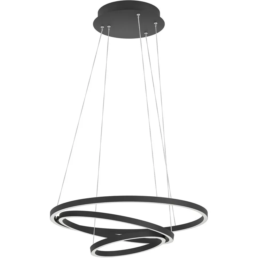 Eglo Pendellampe Lobinero-Z Schwarz Aluminium/Stahl 58 cm 110 cm - LED - Lichtfarbe: Warmweiss - Kaltes Tagesweiss - Pendellampe- LED Energiesparlampe