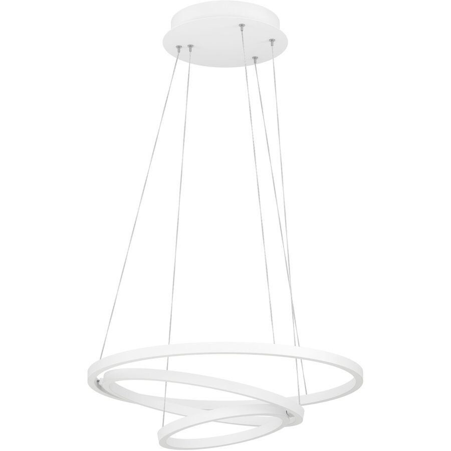 Eglo Pendellampe Lobinero-Z Weiss Aluminium/Stahl 58 cm 110 cm - LED - Lichtfarbe: Warmweiss - Kaltes Tagesweiss - Pendellampe- LED Energiesparlampe