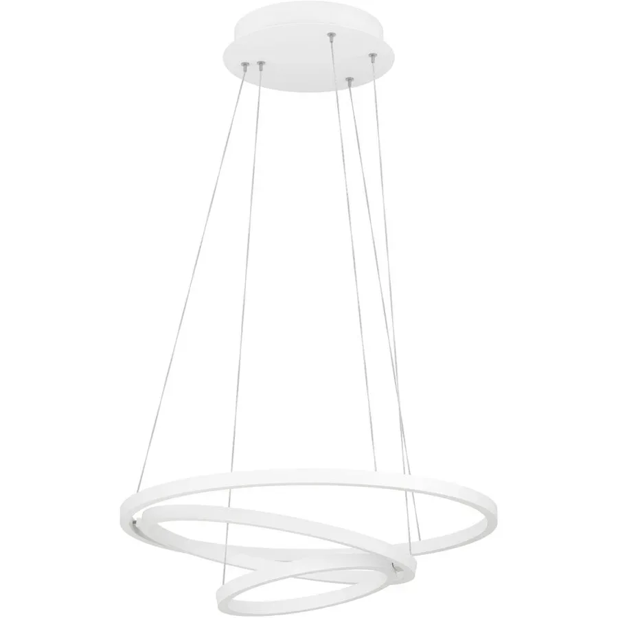Eglo Pendellampe Lobinero-Z Weiss Aluminium/Stahl 58 cm 110 cm - LED - Lichtfarbe: Warmweiss - Kaltes Tagesweiss - Pendellampe- LED Energiesparlampe