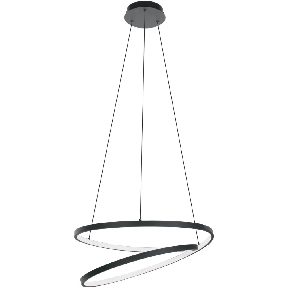Eglo Pendellampe Ruotale Schwarz Aluminium/Stahl 55 cm 150 cm - LED - Lichtfarbe: Warmweiss - Pendellampe- LED Energiesparlampe