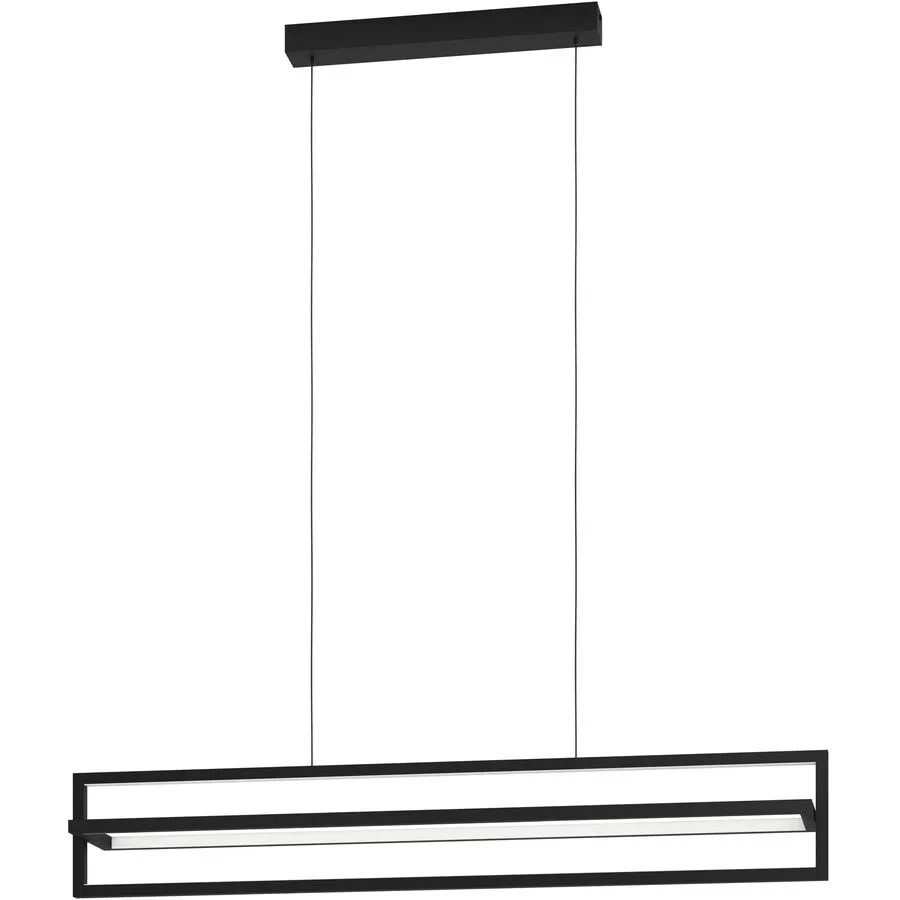 Eglo Pendellampe Siberia Schwarz Stahl 16 cm 110 cm - LED - Lichtfarbe: Warmweiss - Kaltes Tagesweiss - Pendellampe- LED Energiesparlampe