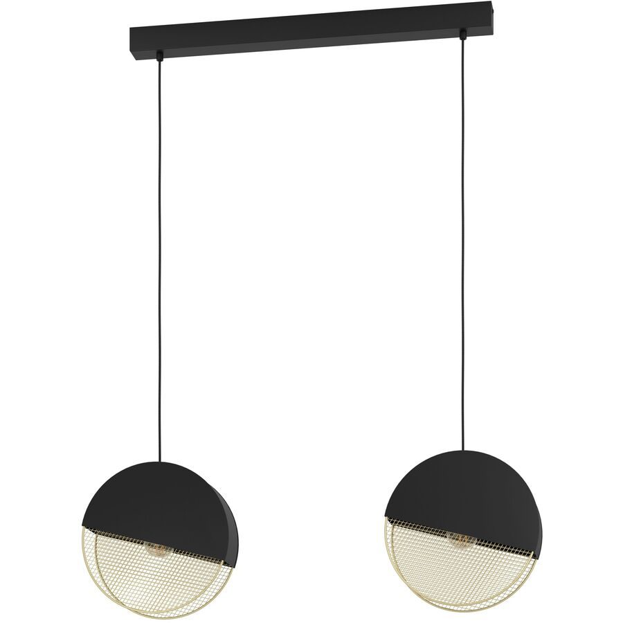 Eglo Pendellampe Mumbles Gold/Schwarz Stahl 9 cm 110 cm - Farbe: schwarz-gold - Pendellampe