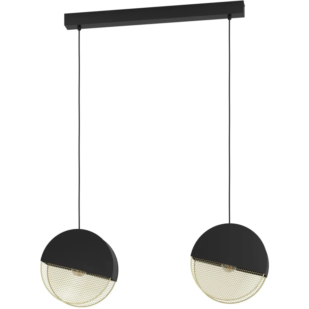 Eglo Pendellampe Mumbles Gold/Schwarz Stahl 9 cm 110 cm - Farbe: schwarz-gold - Pendellampe