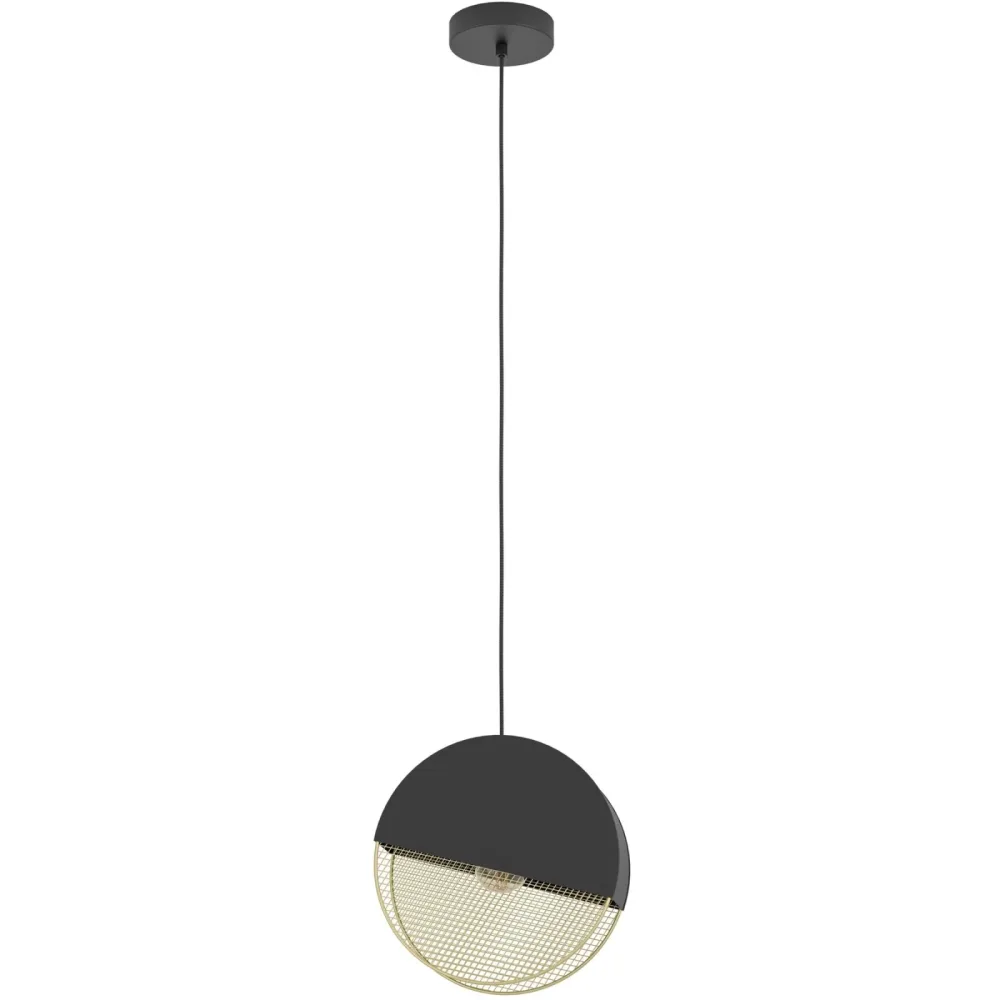 Eglo Pendellampe Mumbles Gold/Schwarz Stahl 9 cm 110 cm - Farbe: schwarz-gold - Pendellampe