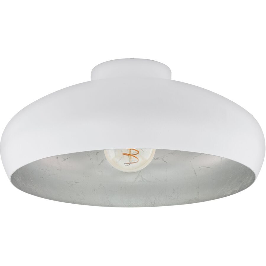 Eglo Deckenlampe Mogano Silber/Weiss Stahl 40 cm 17 cm - Farbe: weiss/silber - Deckenlampe