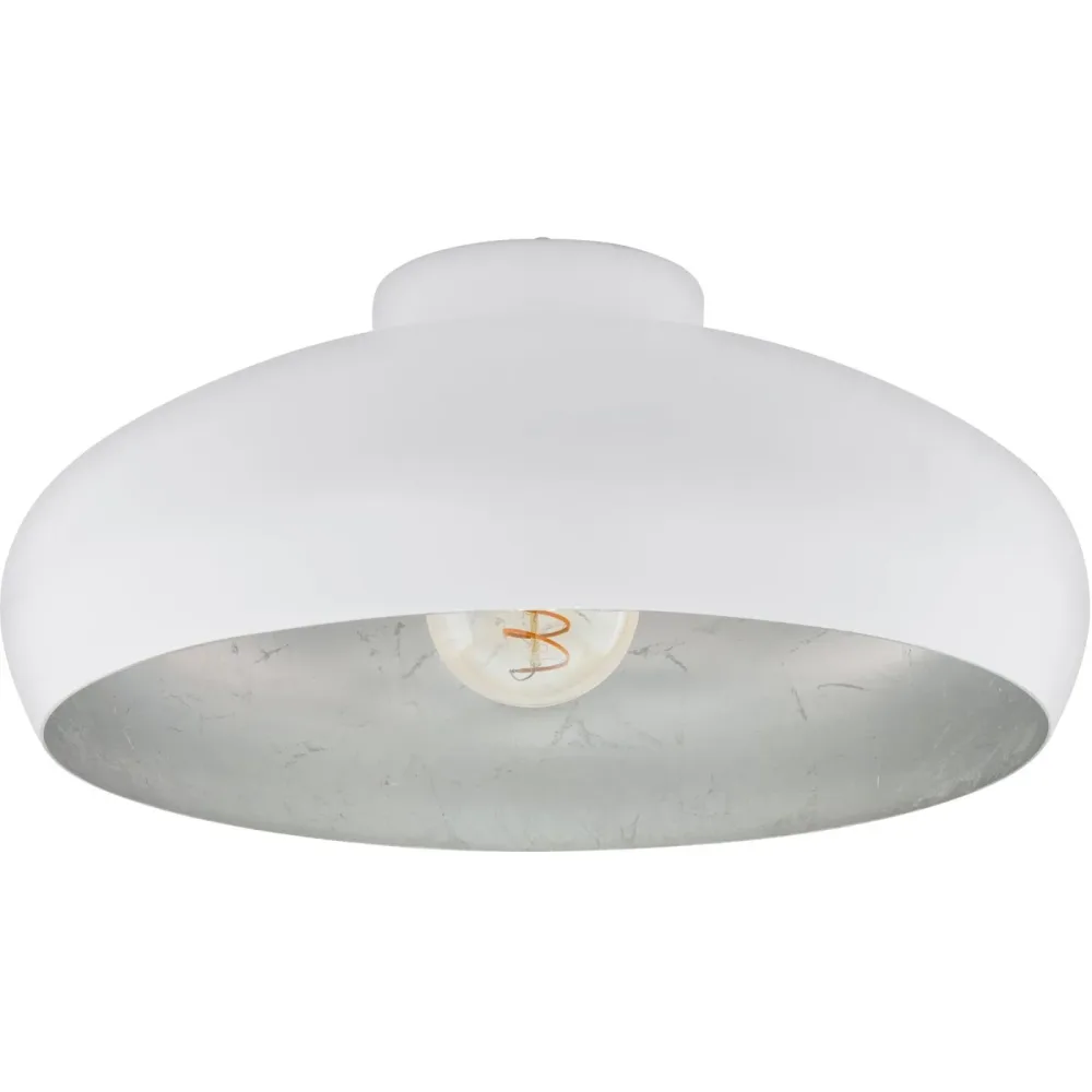 Eglo Deckenlampe Mogano Silber/Weiss Stahl 40 cm 17 cm - Farbe: weiss/silber - Deckenlampe