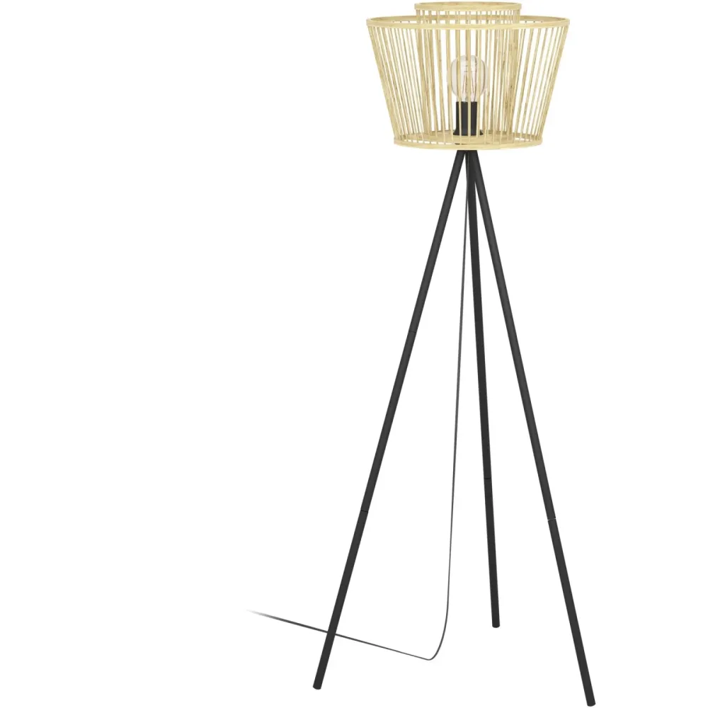 Eglo Stehlampe Hykeham Schwarz Stahl 38 cm 129.5 cm - Stehlampe
