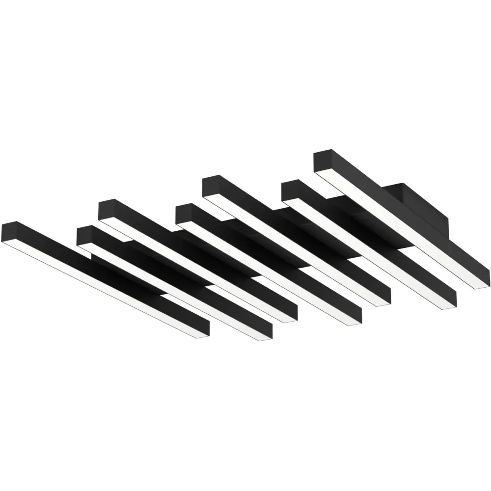 Eglo Deckenlampe Padulari Schwarz Aluminium/Stahl 47 cm 5 cm - LED - Lichtfarbe: Warmweiss - Kaltes Tagesweiss - Deckenlampe- LED Energiesparlampe
