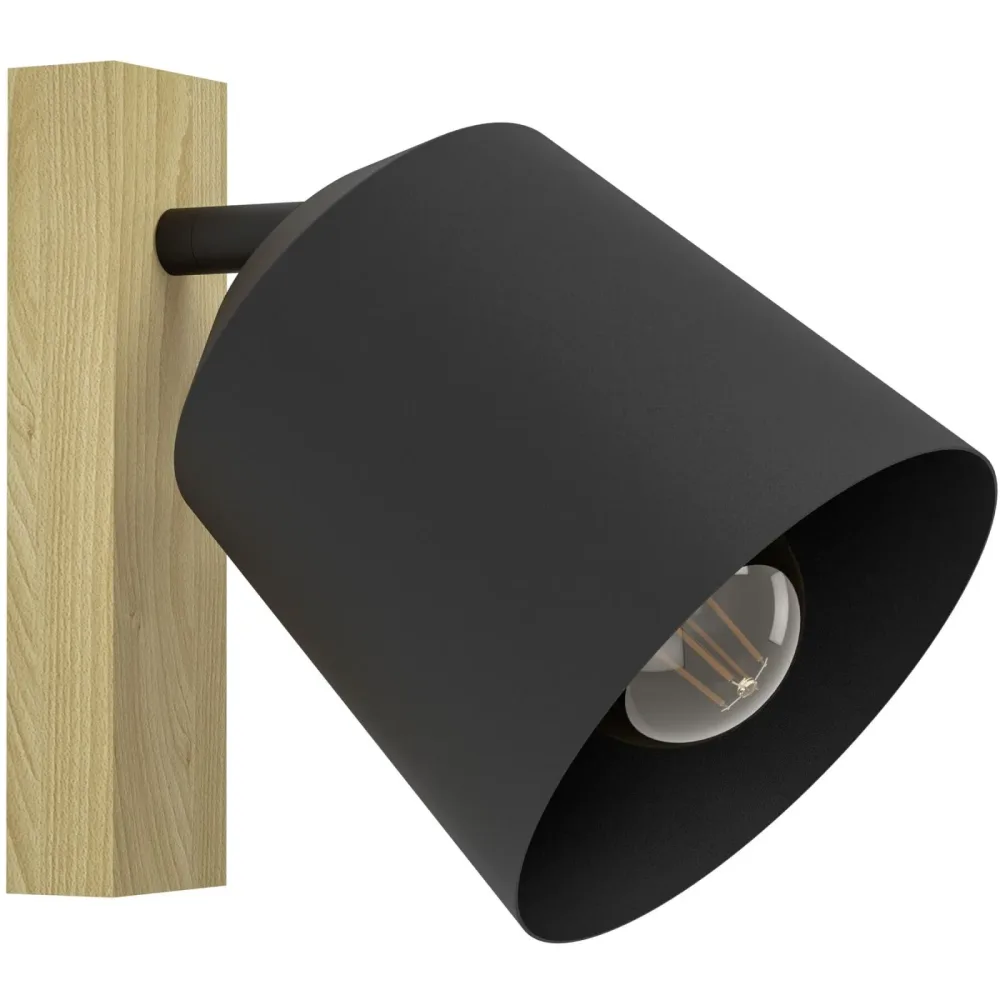 Eglo Spot Cotorro Braun/Schwarz Stahl/Holz 0 cm 22 cm - Material: Holz/Stahl - Spot