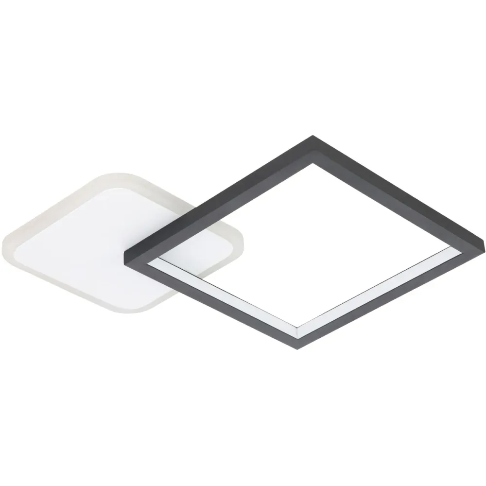 Eglo Deckenlampe Gafares Schwarz/Weiss Aluminium/Stahl 33 cm 5 cm - LED - Lichtfarbe: Warmweiss - Kaltes Tagesweiss - Deckenlampe- LED