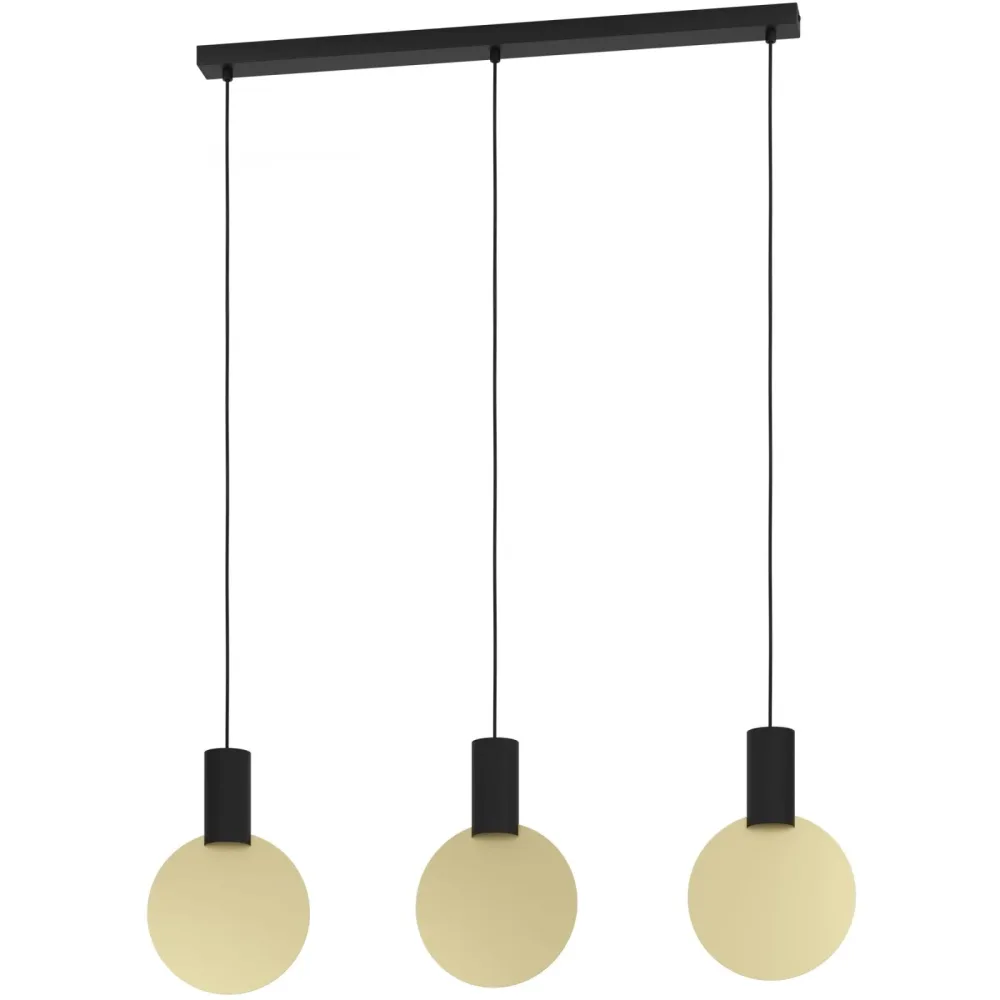 Eglo Pendellampe Sarona Gold/Schwarz Stahl 5 cm 110 cm - Farbe: schwarz-gold - LED - Pendellampe- LED Energiesparlampe