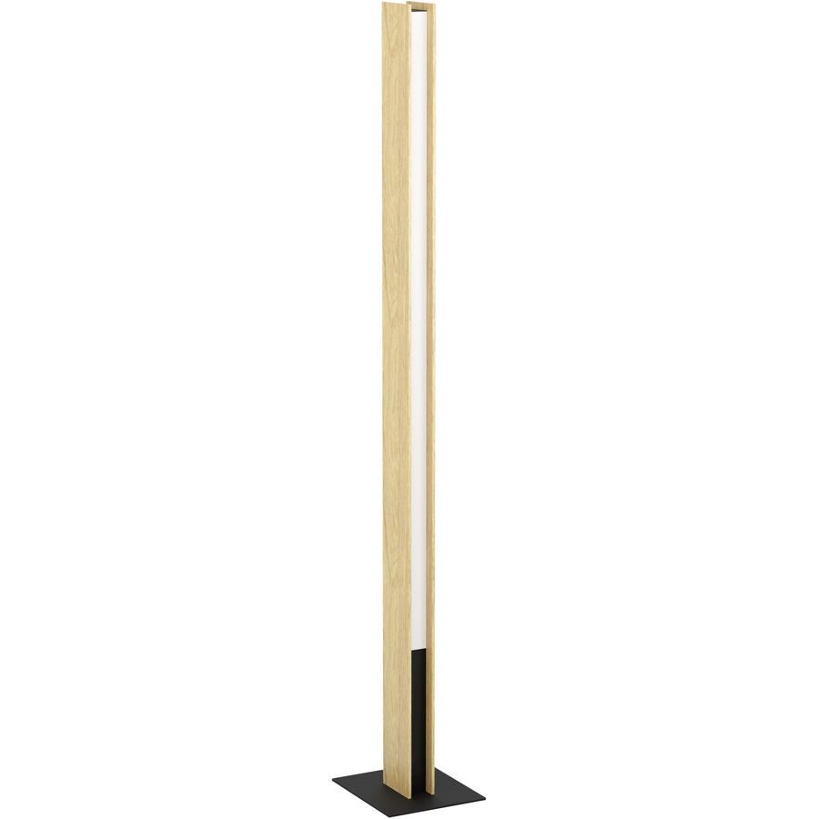 Eglo Stehlampe Anchorena-Z Braun/Schwarz Stahl/Holz 5.5 cm 150 cm - LED - Lichtfarbe: Extra warmweiss - Kaltes Tagesweiss - Material: Holz/Stahl -
