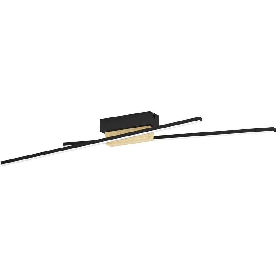Eglo Deckenlampe Panagria Braun/Schwarz Aluminium/Holz/Stahl 7.5 cm 11 cm - LED - Lichtfarbe: Warmweiss - Material: Aluminium/Stahl/Holzwerkstoff -