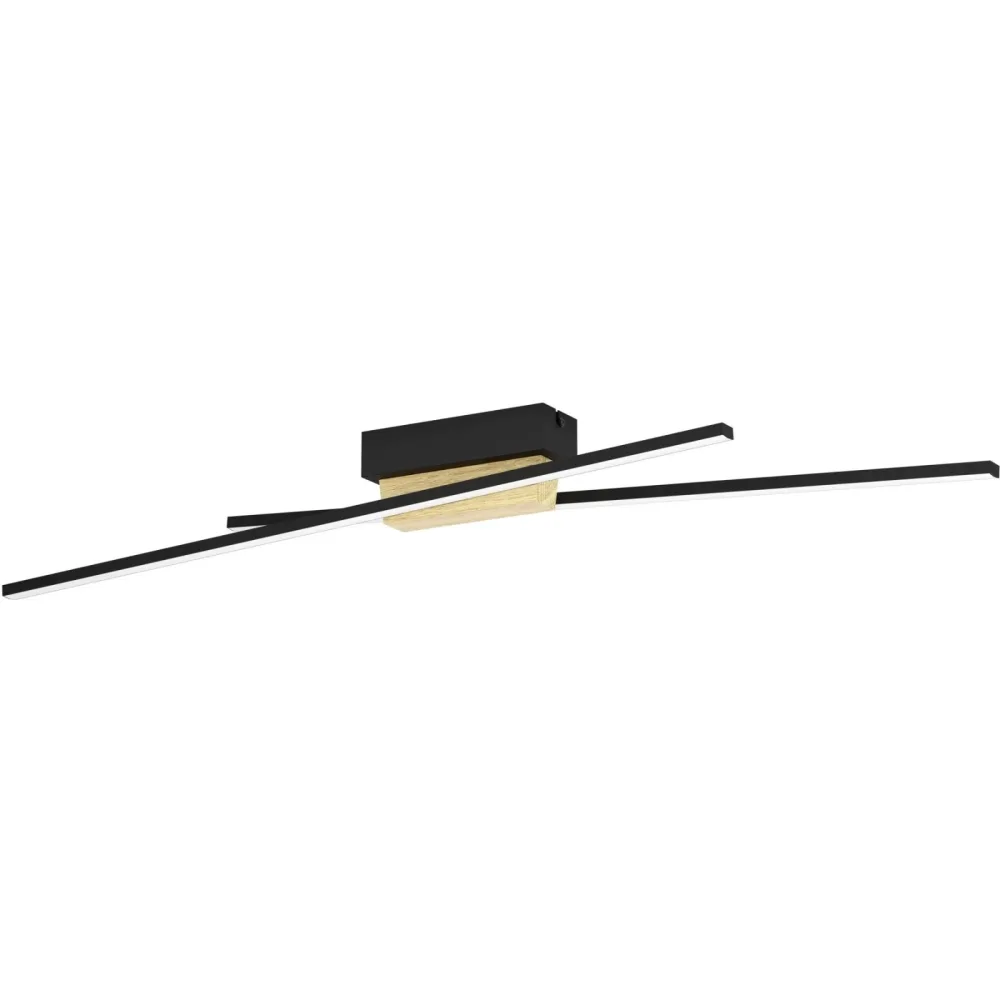 Eglo Deckenlampe Panagria Braun/Schwarz Aluminium/Holz/Stahl 7.5 cm 11 cm - LED - Lichtfarbe: Warmweiss - Material: Aluminium/Stahl/Holzwerkstoff -