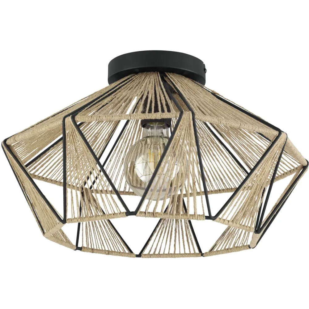 Eglo Deckenlampe Adwickle Schwarz Stahl 44.5 cm 26 cm - Deckenlampe