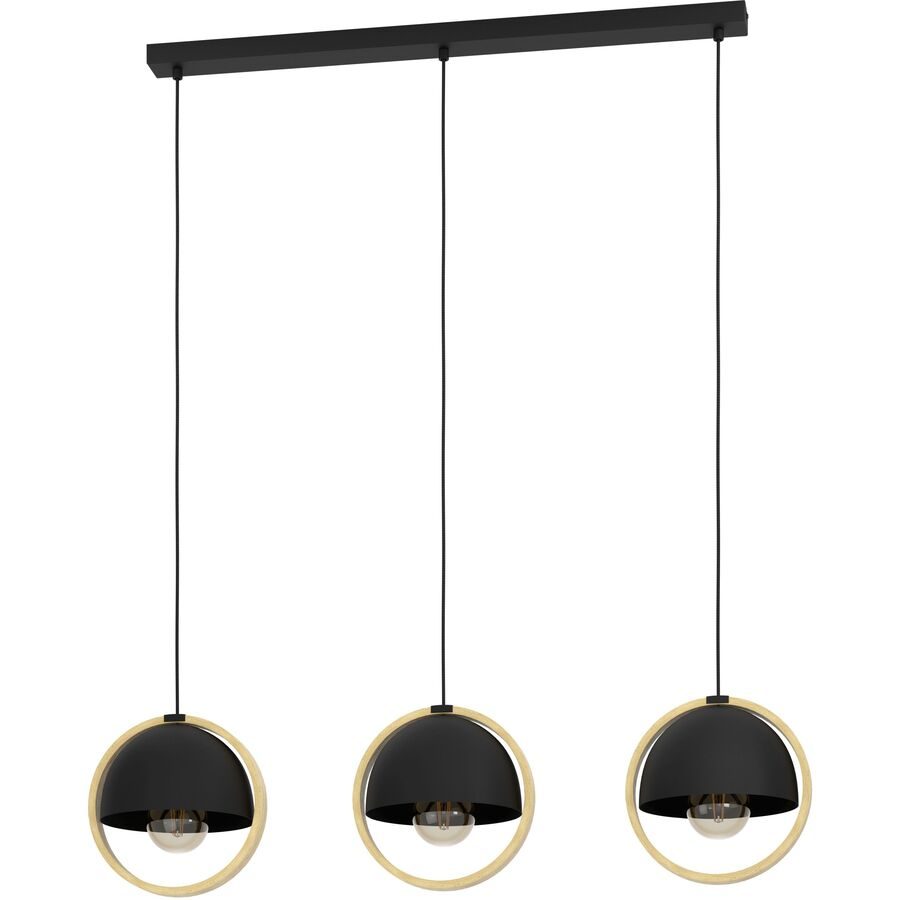 Eglo Pendellampe Callow Braun/Schwarz Stahl/Holz 23 cm 110 cm - Material: Holz/Stahl - Pendellampe