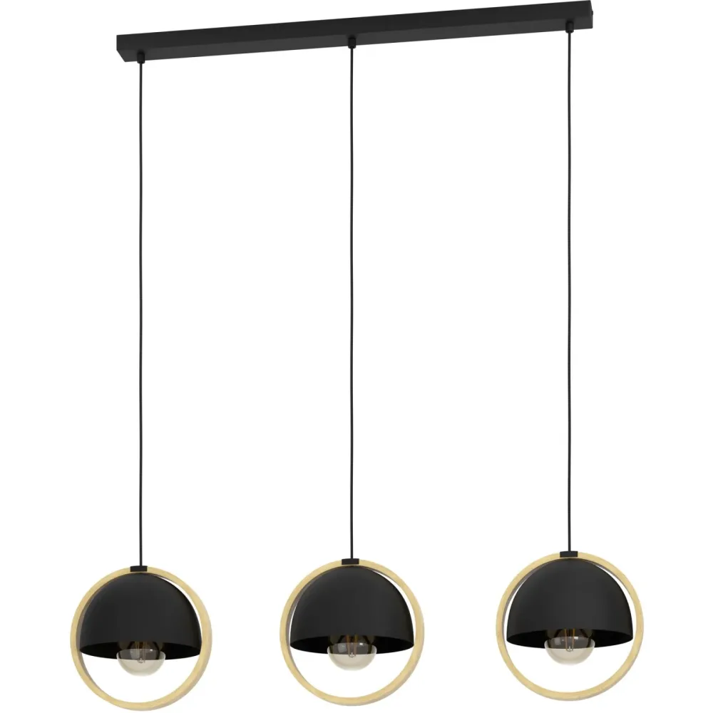 Eglo Pendellampe Callow Braun/Schwarz Stahl/Holz 23 cm 110 cm - Material: Holz/Stahl - Pendellampe