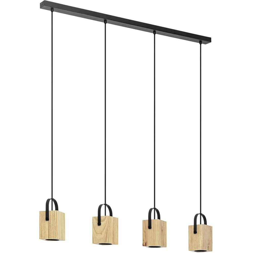 Eglo Pendellampe Ayles Schwarz Stahl 8.5 cm 110 cm - LED - Pendellampe- LED Energiesparlampe