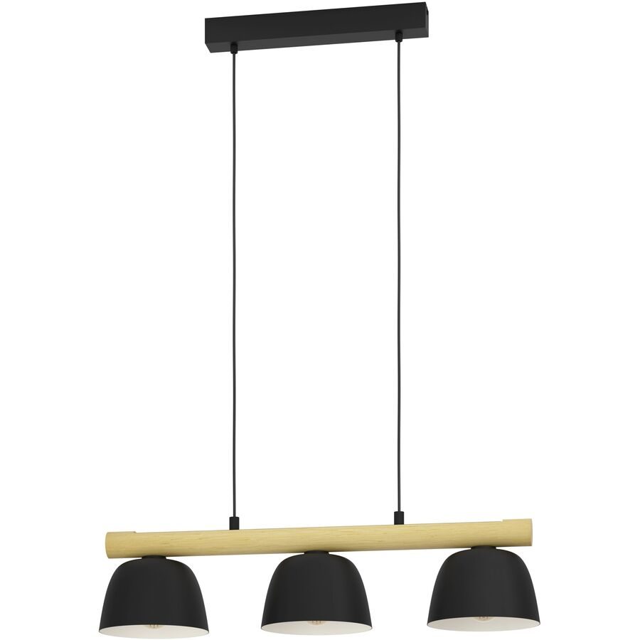 Eglo Pendellampe Sherburn Braun/Schwarz Stahl/Holz 20 cm 110 cm - Material: Holz/Stahl - Pendellampe