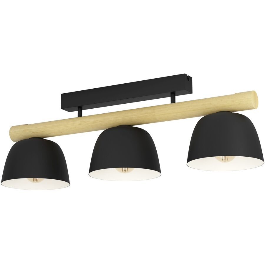 Eglo Deckenlampe Sherburn Braun/Schwarz Stahl/Holz 20 cm 25.5 cm - Material: Holz/Stahl - Deckenlampe