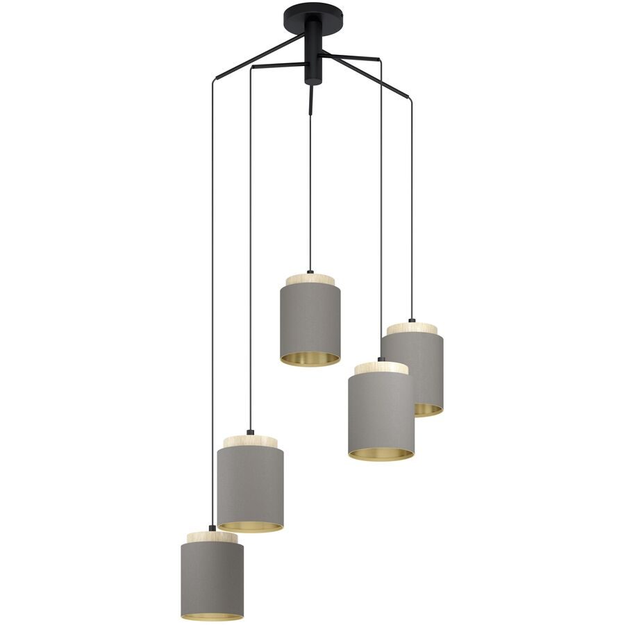 Eglo Pendellampe Albariza Braun/Schwarz Stahl/Holz 70 cm 150 cm - Material: Holz/Stahl - Pendellampe
