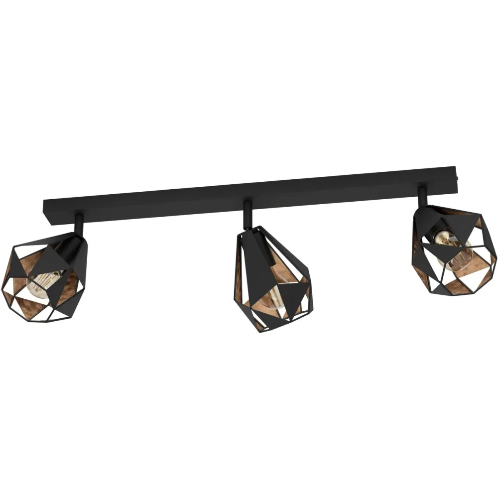 Eglo Spot Carlton 7 Kupfer/Schwarz Stahl 16 cm 25.5 cm - Farbe: schwarz/kupfer - Spot