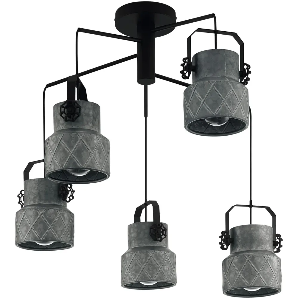 Eglo Pendellampe Hilcott Schwarz Stahl 67.5 cm 150 cm - Pendellampe