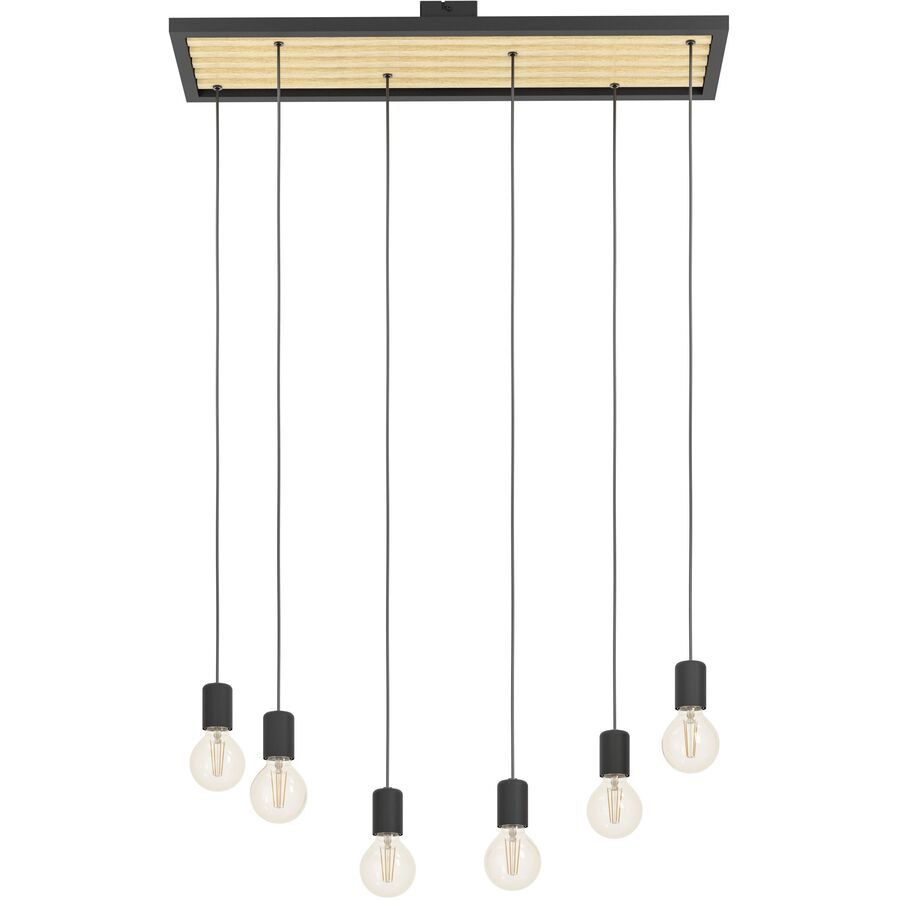 Eglo Pendellampe Consett Braun/Schwarz Stahl/Holz 25 cm 110 cm - Material: Holz/Stahl - Pendellampe