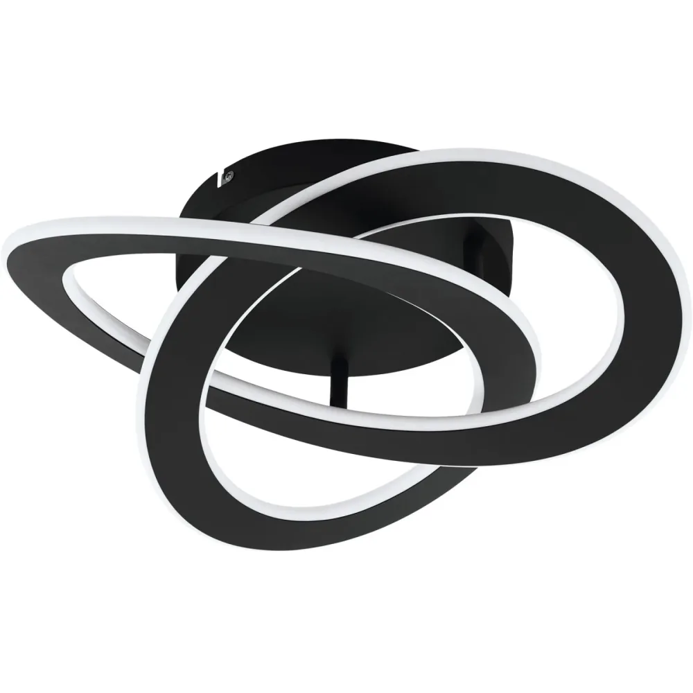 Eglo Deckenlampe Rolimare Schwarz Aluminium 40 cm 13 cm - LED - Lichtfarbe: Helles Neutralweiss - Deckenlampe- LED Energiesparlampe