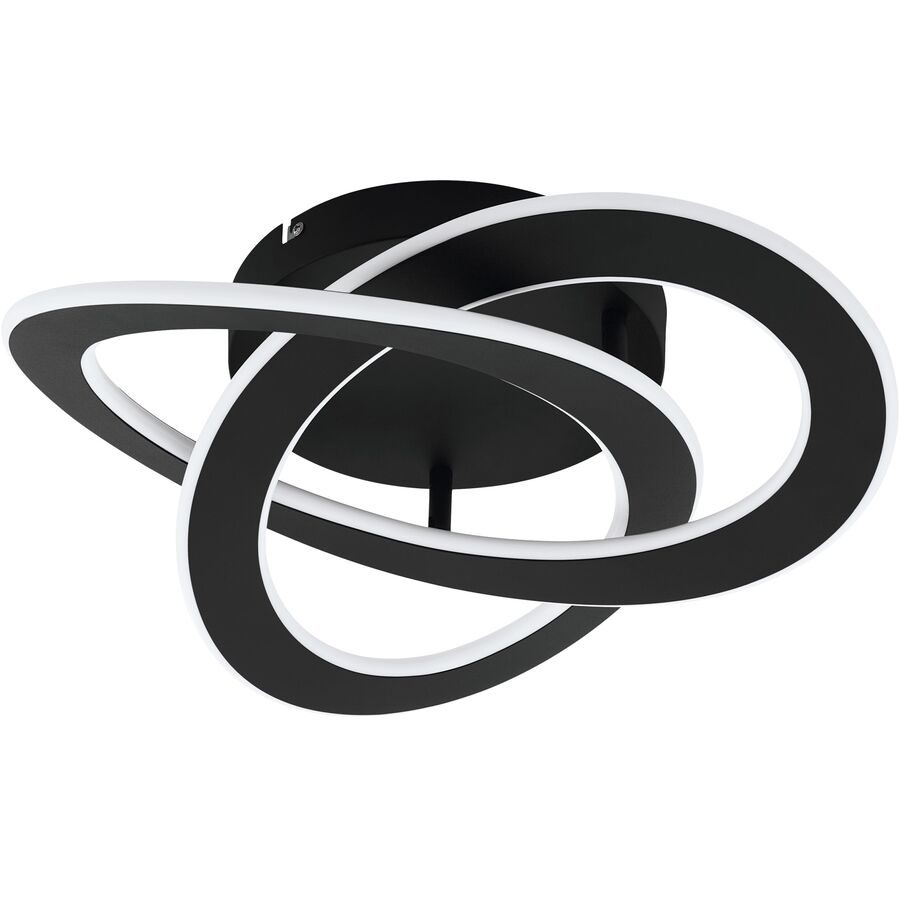 Eglo Deckenlampe Rolimare Schwarz Aluminium 40 cm 13 cm - LED - Lichtfarbe: Helles Neutralweiss - Deckenlampe- LED Energiesparlampe