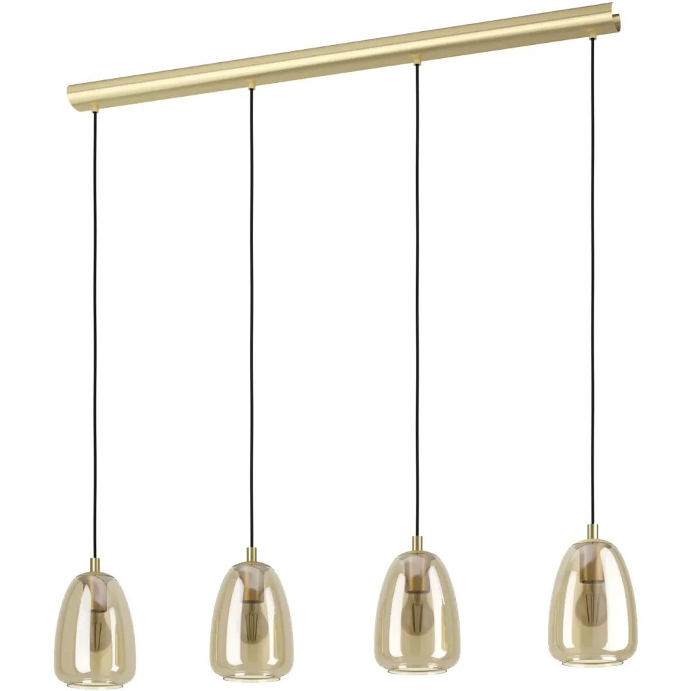 Eglo Pendellampe Alobrase Stahl 15 cm 110 cm - Farbe: Messing - Pendellampe