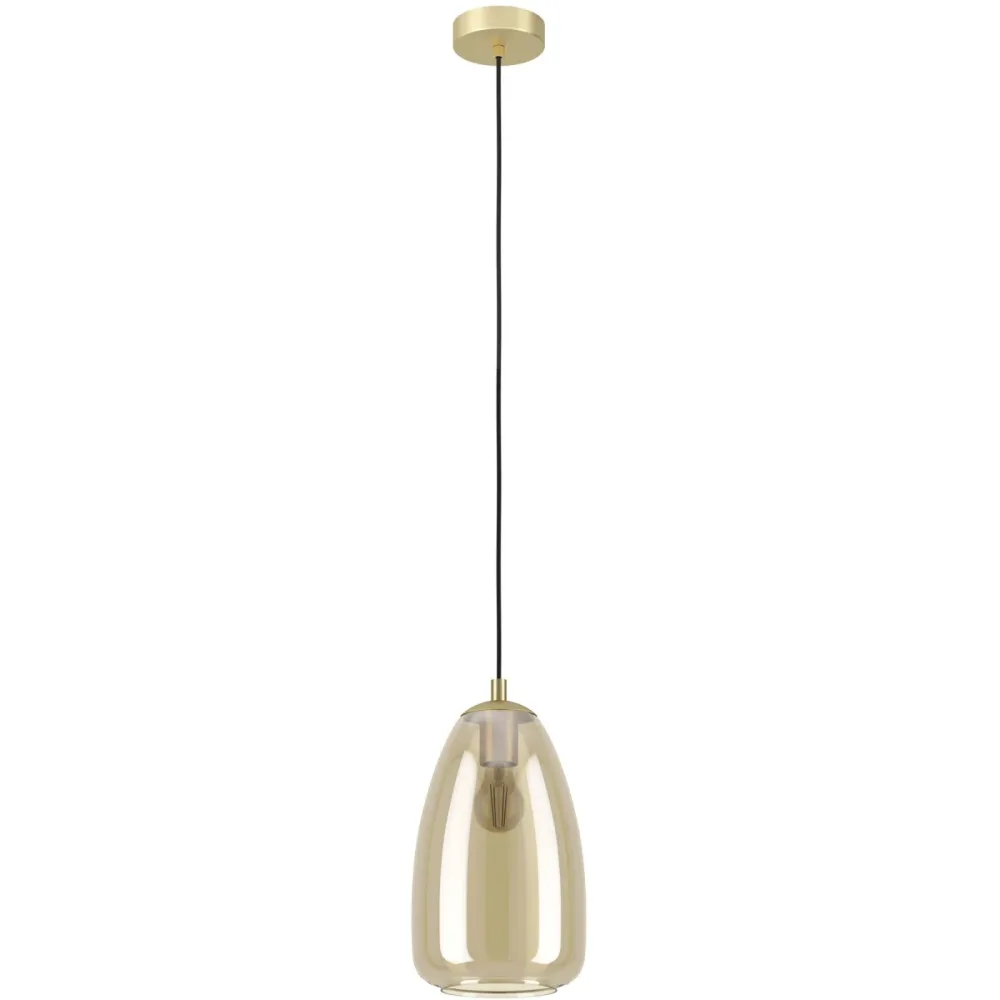 Eglo Pendellampe Alobrase Stahl 20 cm 110 cm - Farbe: messing - Pendellampe