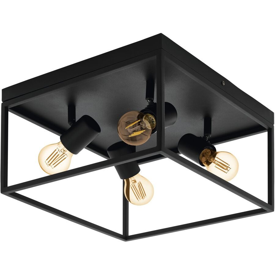 Eglo Deckenlampe Silentina Schwarz Stahl 36 cm 20.5 cm - Deckenlampe