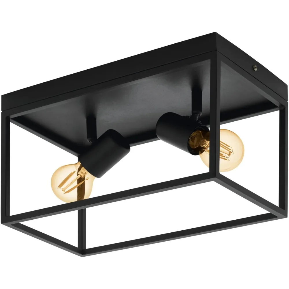 Eglo Deckenlampe Silentina Schwarz Stahl 18 cm 20.5 cm - Deckenlampe