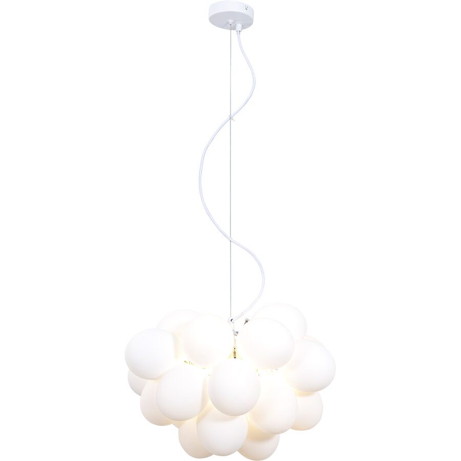 Pendellampe Jurua Weiss Glas/Metall 45 cm 120 cm - Farbe: weiss matt - Material: Metall/Glas - Pendellampe