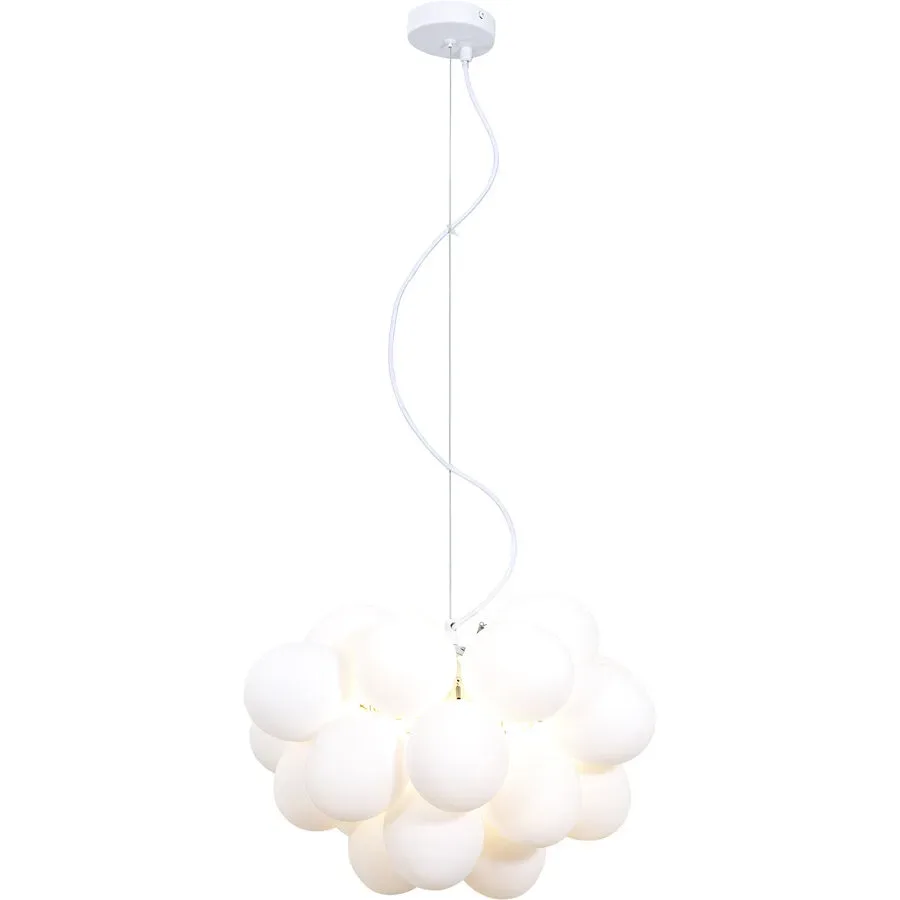 Pendellampe Jurua Weiss Glas/Metall 45 cm 120 cm - Farbe: weiss matt - Material: Metall/Glas - Pendellampe