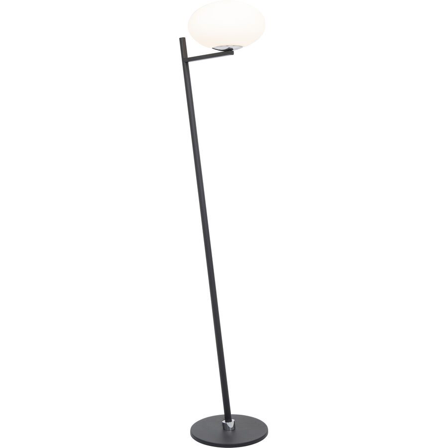 Stehlampe Shire Schwarz Glas/Metall 37 cm 144.5 cm - LED - Lichtfarbe: Extra warmweiss - Material: Metall/Glas - Stehlampe- LED Energiesparlampe