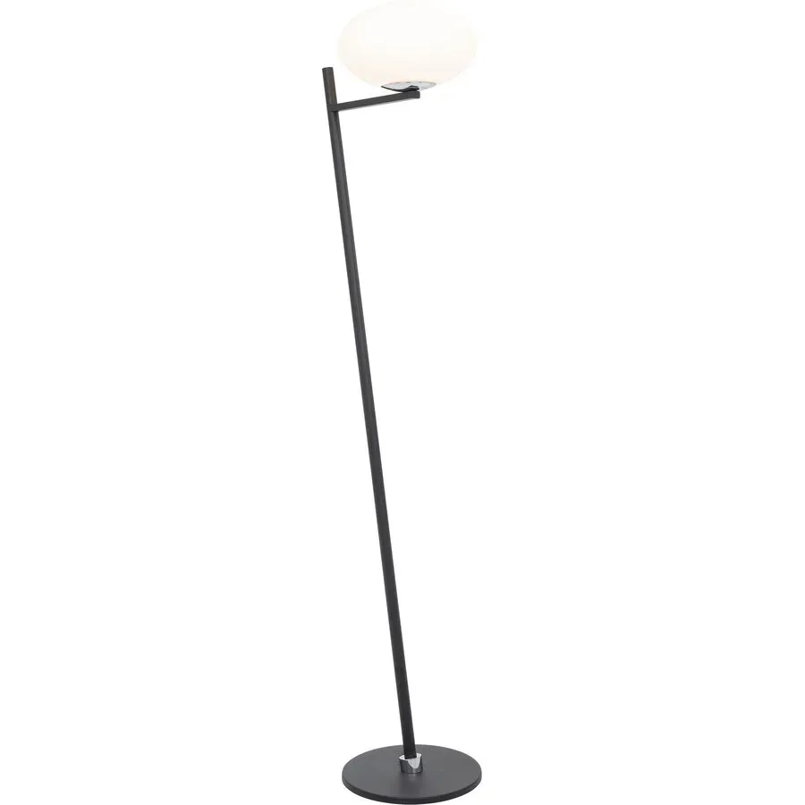 Stehlampe Shire Schwarz Glas/Metall 37 cm 144.5 cm - LED - Lichtfarbe: Extra warmweiss - Material: Metall/Glas - Stehlampe- LED Energiesparlampe