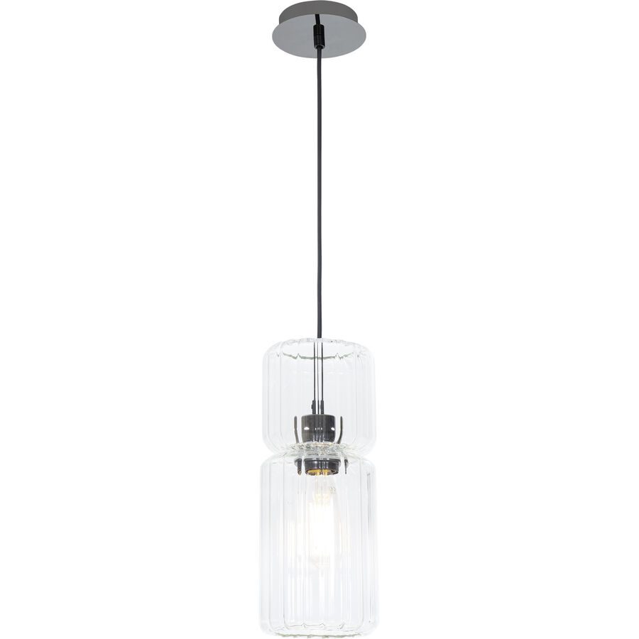Pendellampe Harmon Grau/Transparent Glas/Metall 13.2 cm 120 cm - Farbe: Anthrazit matt/Transparent - Material: Metall/Glas - Pendellampe