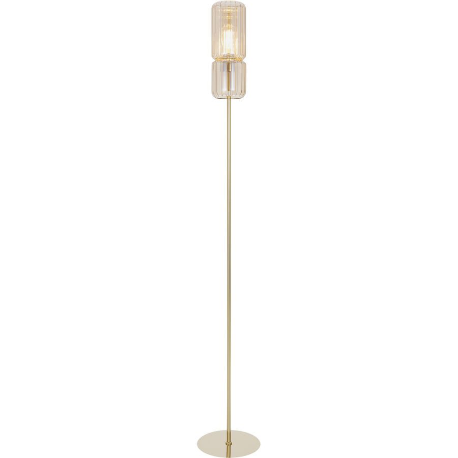 Stehlampe Harmon Transparent/Gold Glas/Metall 13.2 cm 155 cm - Farbe: messing - Material: Metall/Glas - Stehlampe