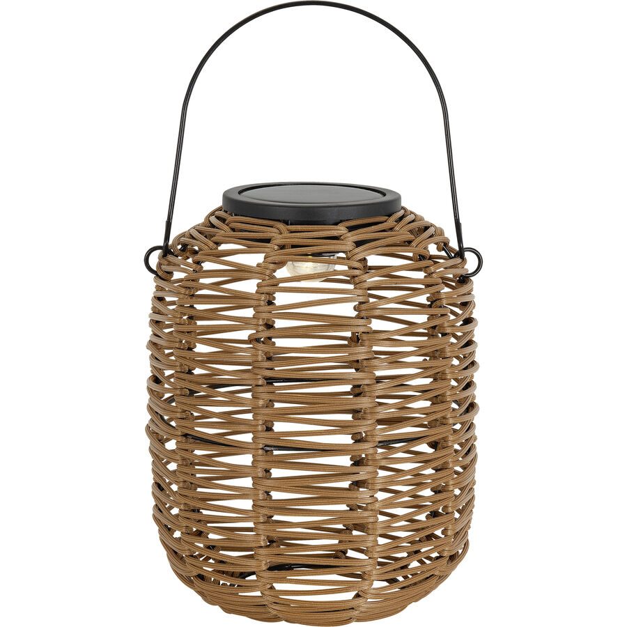 Solarlampe Janno Braun Kunststoff 16 cm 19.5 cm - LED - Lichtfarbe: Warmweiss - Material: Kunstrattan - Solarlampe- LED Energiesparlampe