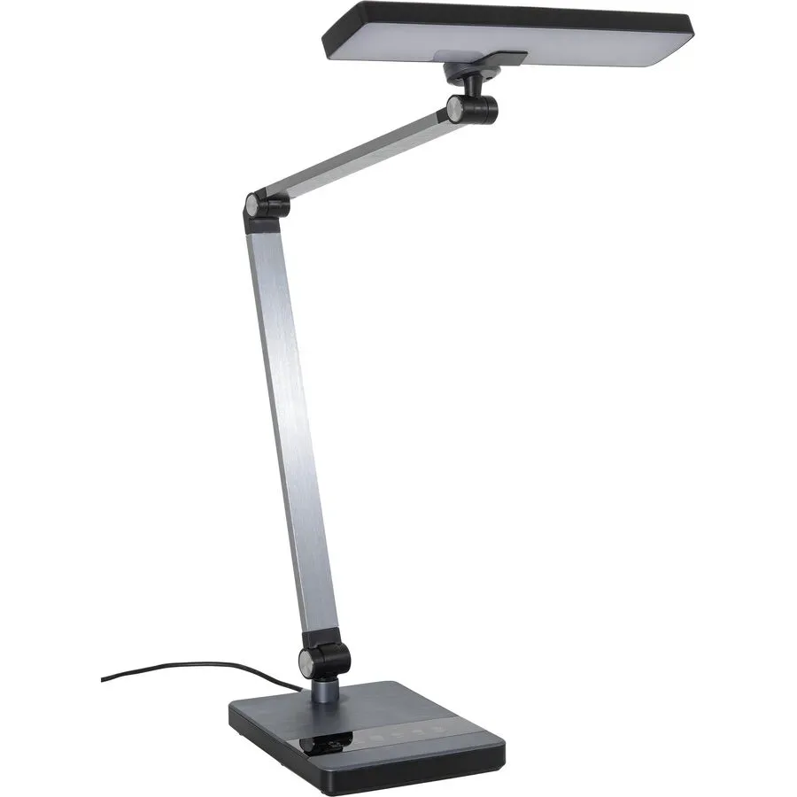Bürolampe Aldon Schwarz/Silber Aluminium 18.7 cm 43.9 cm - LED - Lichtfarbe: Extra warmweiss - Helles Neutralweiss - Bürolampe- LED Energiesparlampe