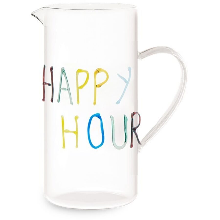 Easy Life Krug Happy Hour Mehrfarbig/Transparent Glas 1.2 l - Farbe: transparent/mehrfarbig - Krug